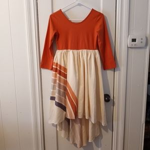 Oopsie Daisy Girls Retro Long Sleeve High Low Dress NWT Size 12